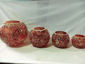 Bougeoirs en verre mosaïque, fabrication artisanale indienne, bougies personnalisées de luxe, couleur unique, pots en verre uniques, bougies parfumées - Product Image 4
