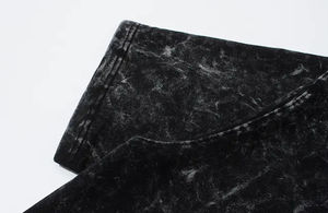 2024 hecho a medida última moda 100% algodón precio barato hombres cuello redondo lavado ácido camiseta negra de gran tamaño - Product Image 4