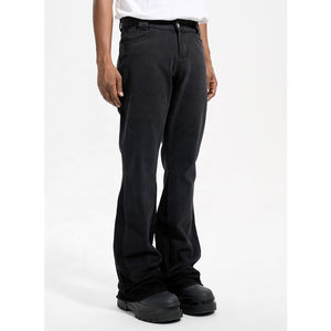 Custom Drop Ship Stock Street Wear Stock <b>Men</b> <b>High</b> <b>Waist</b> Stacked Flare <b>Jeans</b> Pants - Product Image 6