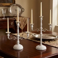 Candelabro Francés de Metal, Portavelas de 3 Brazos, Candelabro Alto para Centro de Mesa de Boda, Decoración Navideña para el Hogar