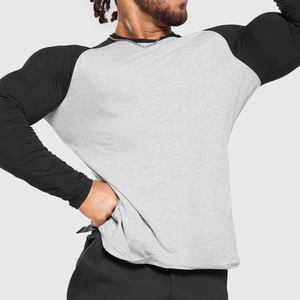 Camiseta de Manga Larga para Hombre, Estilo Raglán, 100% Algodón, Estilo Vintage de Béisbol, Ropa Urbana, Corte Estándar, Logotipo Personalizado, Color Sólido - Product Image 6