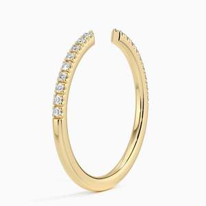 Venta caliente 925 Plata amarillo chapado en oro Moissanite banda de garra abierta media eternidad banda a juego anillo de compromiso clásico para mujer - Product Image 1