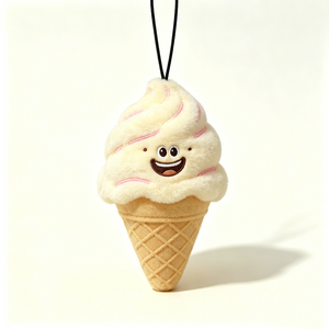 Customized Ice Cream Cone Shaped Plush Pouch Coin <b>Purse</b> Dessert Halloween-Themed Unisex Zipper Bag - Product Image 1