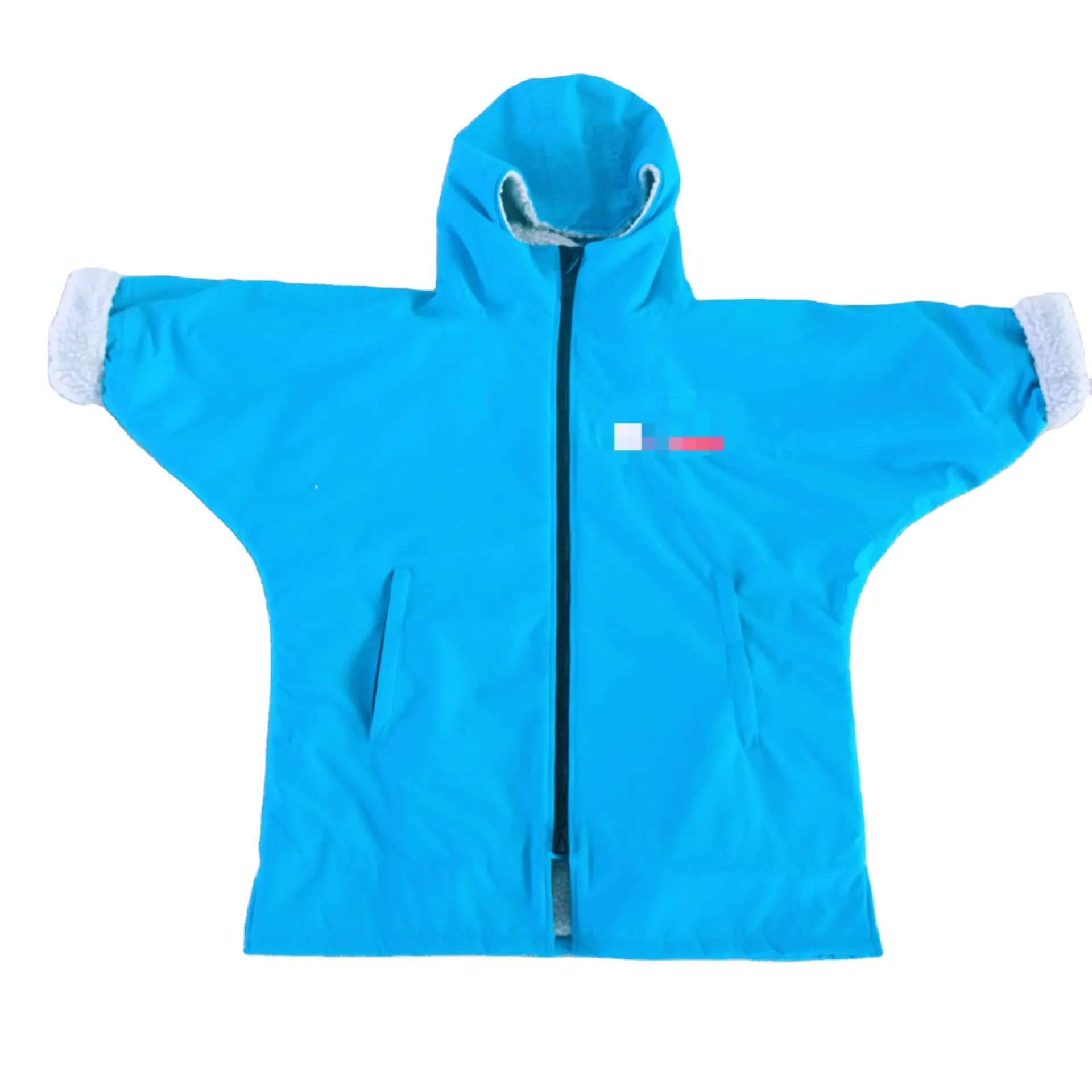 Custom Recycled Long Sleeve Kids Waterproof Changing Jacket For Outdoor Sports