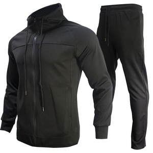 Conjunto de Sudadera con capucha de gran tamaño Unisex de alta calidad 100% chándal de algodón con capucha de patrón sólido y pantalones de chándal para el invierno - Product Image 1