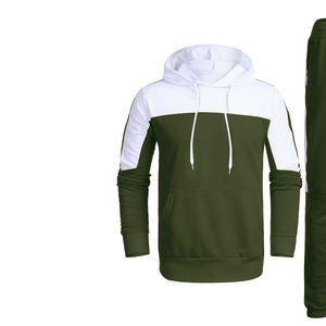 Fitness Sports à capuche solide survêtement décontracté personnalisé hiver deux pièces ensemble hommes joggeurs en gros de haute qualité adultes complets - Product Image 3