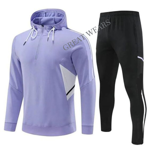 Haute qualité Polyester vêtements de football pour hommes flambant neuf Sport course veste ensemble Football entraînement uniforme haut Style survêtements - Product Image 3