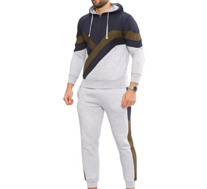 ชุดกีฬาผ้าฝ้ายมีฮู้ดซิปเต็มรูปแบบใส่เล่นกีฬาใส่เล่นฟิตเนสชุดวอร์มสีพื้น - Product Image 2