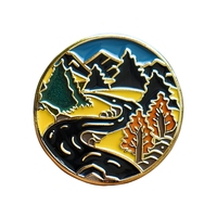 Insigne de broche en métal du fabricant Logo personnalisé Paysage Caps Pins