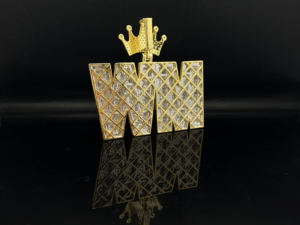 Pendentif de luxe en acier inoxydable serti de diamants, style hip-hop, personnalisé - Product Image 4