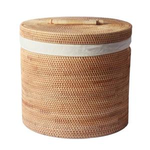 Cesta de ratán de tamaño alto Cesta de diseñador hecha a mano de calidad superior Cesta de ratán redonda al por mayor con estilo clásico - Product Image 1