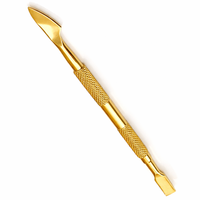 MANAN INSTRUMENTS Pousse-cuticules et nettoyeur d'ongles en métal à double extrémité pour manucure/pédicure, réutilisable, logo personnalisé OEM