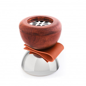 Modern Luxury <b>Wooden</b> Bakhoor <b>Burner</b> with Leather Stand Minimalist Arabic Incense Holder with Brass Grill and Glass Base - Product Image 2