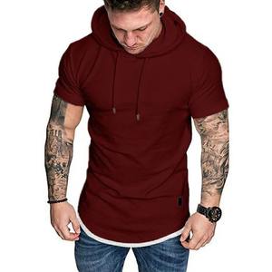 2025 nueva sudadera deportiva informal para hombre, camiseta de manga corta de Color sólido con logotipo frontal, moda masculina para verano - Product Image 2