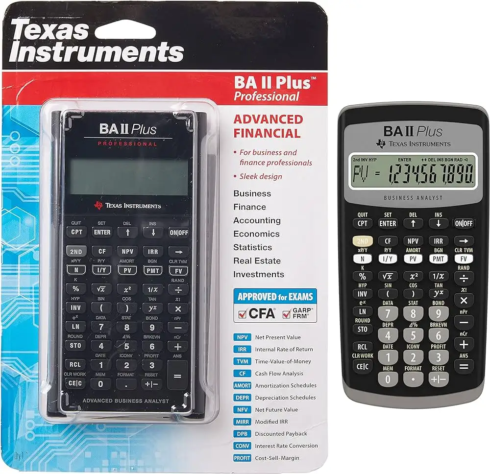 New Authentic Texas instruments Ba II plus 10 Digit professional from Reputed USA Origin Seller calculator