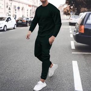 Chándal clásico de Color sólido para hombre, sudaderas con capucha, pantalones para correr, sudadera deportiva informal de algodón de alta calidad para mujer, traje para correr - Product Image 4