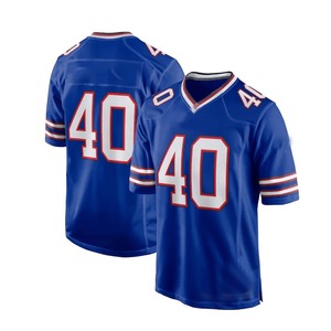 Maillots de football américain avec logo personnalisé de haute qualité pour hommes Service OEM brodé cousu entraînement à manches courtes vente en gros - Product Image 6