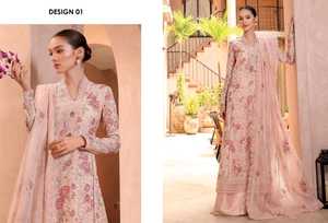 Qjimpex dernière collection chemise habillée de pelouse de créateur pakistanais impression 3D filet Dupatta brodé bouton de dentelle pailletée - Product Image 3