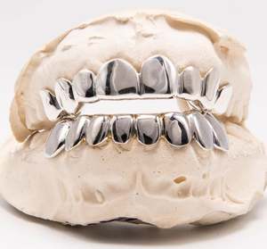 Grillz à dents en or massif 10K 14K personnalisé Grillz à coupe permanente fine en argent 925 avec coupe profonde incluse - Product Image 3
