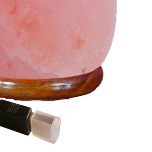 USB Himalayan Rock Salt Lamp Natural Crystal Pink Night <b>Light</b> Wooden Base For <b>Bedroom</b> Decoration - Product Image 6