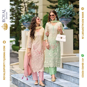 Nouvel organza doux Femina avec costume pakistanais de travail fantaisie avec organza lourd Dupatta - Product Image 1