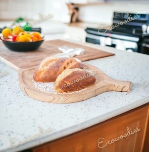 ถาดไม้สำหรับใส่พิซซ่าและอาหารถาดถาดไม้แบบทนทานถาดโชว์สำหรับสเต็กและขนมปัง - Product Image 4