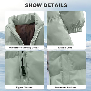 Abrigos acolchados con soporte de invierno personalizados para hombre, chaqueta acolchada a prueba de viento de alta calidad en tallas grandes, lona al mejor precio - Product Image 6