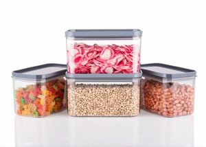 Ensemble de 4 contenants rectangulaires en plastique hermétiques de 1500 ml pour le stockage en cuisine, boîte alimentaire anti-fuite pour céréales et légumineuses - Product Image 2