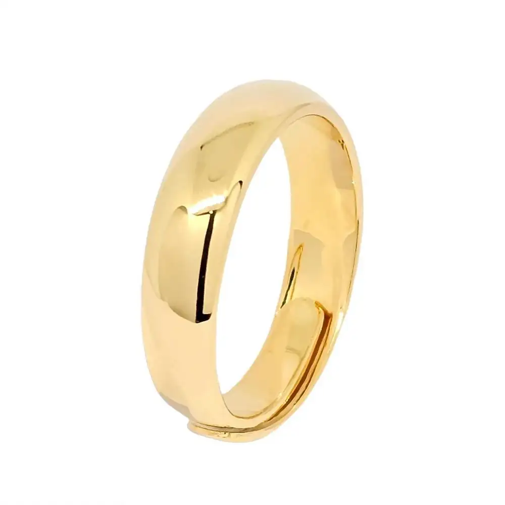 Classics Design Wholesale 24K Real Gold Filled Plain Adjustable Mens and Womens wedding rings 24k gold filled