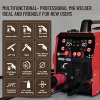 Soudeuse MIG Inverter IGBT Synergie de Haute Qualité MIG180 Soudage Gaz CO2 Grand Écran LCD MIG/MAG/Arc/TIG Lift 220V