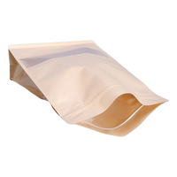 Sacs d'emballage alimentaire à fond plat, sacs en papier kraft pour thé et café, sachets debout pour en-cas et confiseries avec fenêtre transparente sur le devant