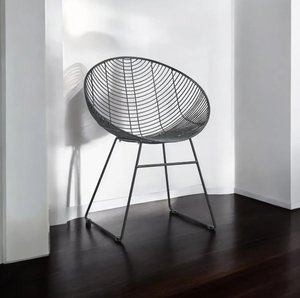 เก้าอี้ลวดโลหะทำด้วยมือในร่มและกลางแจ้งขนาดบางมีประสิทธิภาพพื้นที่พร้อมเส้นสายที่ทันสมัยสำหรับเฟอร์นิเจอร์ตกแต่งบ้านที่ทันสมัย - Product Image 5