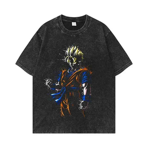 2025 phong cách cổ điển của nam giới đồ họa TEE nặng 100% cotton quá khổ axit rửa trống đồ họa Áo thun in trống đồ họa - Product Image 2