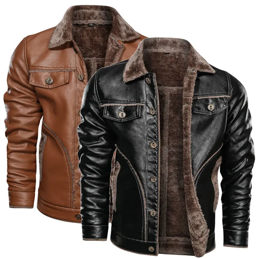 High Quality Casual Fashion Coat Personalized Custom Waterproof Men's Clothing Pu Leather Winter Motorcycles Jacket