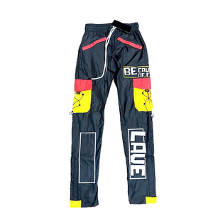 Pantalon cargo long en nylon à poches multiples, coupe ample, séchage rapide, mode décontractée, bon marché, fermeture éclair personnalisée - Product Image 2