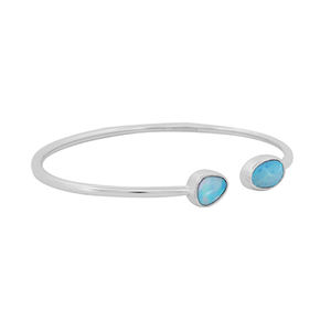 Bracelet ajustable en argent sterling 925 de qualité supérieure, finition haut de gamme, tendance, avec opale australienne torsadée, serti en forme de poire ovale, fait à la main - Product Image 1