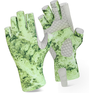Fishing Gloves <b>Half</b> Finger Camouflage Print Synthetic Material Sublimated Fishing Gloves Quick Dry UV Protection Anti <b>Slip</b> Grip - Product Image 4