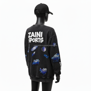 Sudadera de Forro Polar para Mujer, Tejido Rico en Algodón, Estampado de Galaxia Negra, Logotipo Personalizado, Impresión Serigráfica, Estilo Duradero, Sudaderas Transpirables para Mujer - Product Image 5