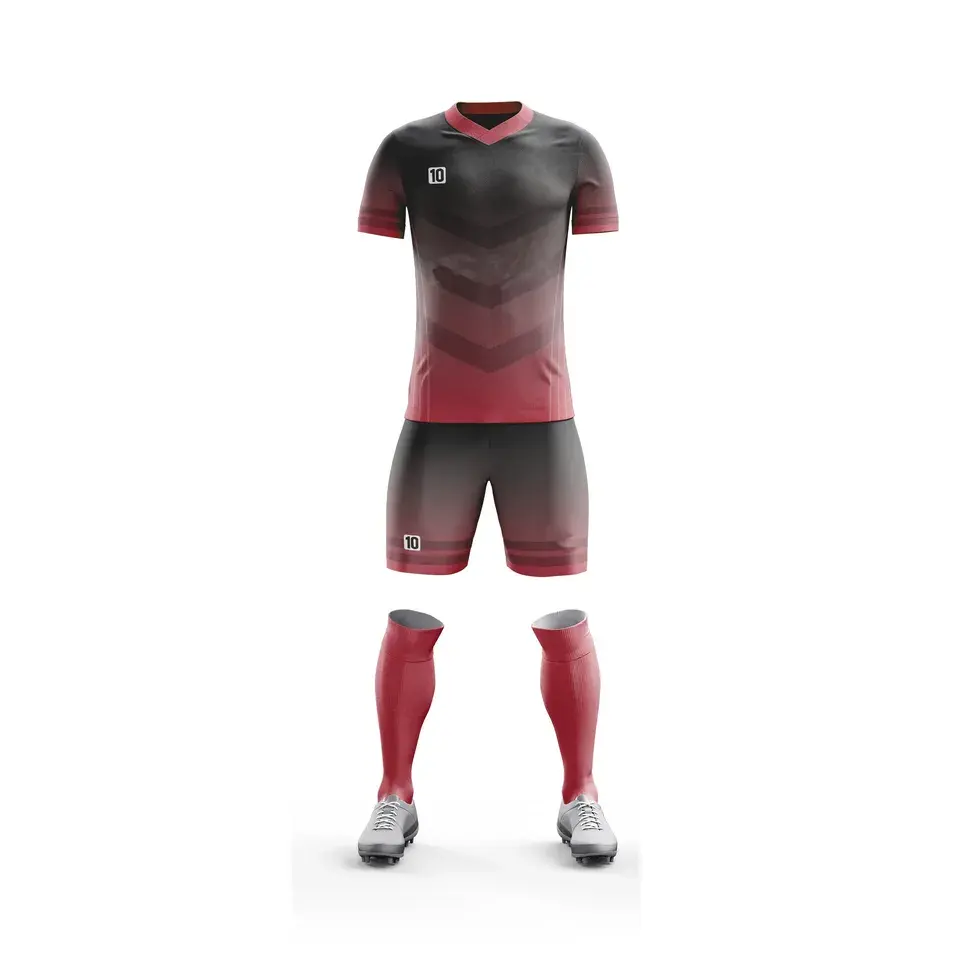 Kit de uniforme de fútbol por sublimación, uniforme de fútbol cómodo de alta calidad, logotipo y tamaño de diseño personalizado