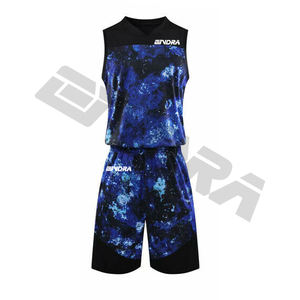 Uniformes de basket-ball personnalisables en gros, uniformes de basket-ball pour hommes, bleu et noir, style streetwear, équipe sportive, style powermax - Product Image 1