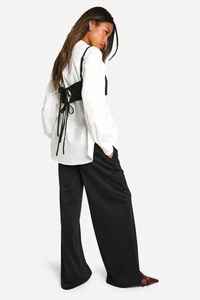 Vente en gros de pantalons de jogging noirs personnalisés en tricot avec ourlet fendu pour femmes, jambe droite, polaire éponge, doux au toucher, pantalons pour femmes - Product Image 5