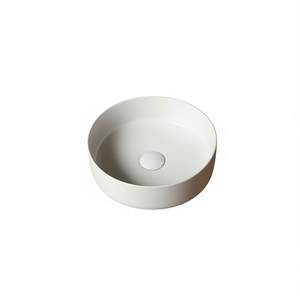 Lavabo rond en céramique pour comptoir, 35,5 cm - Product Image 3