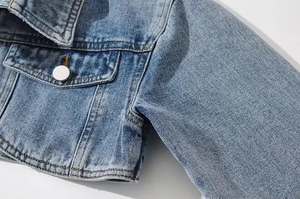 Manteau court en jean femmes coton printemps automne veste coupe-vent Vintage vestes Streetwear - Product Image 2