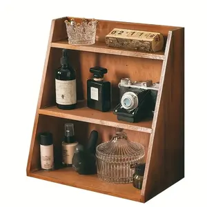 Винтажная деревянная полка для хранения настольная полка многофункциональный шкаф для хранения косметики настенный ящик для хранения