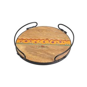 Bandejas para servir comida y aperitivos de diseño hecho a mano usadas en el hogar con asas de decoración - Product Image 2