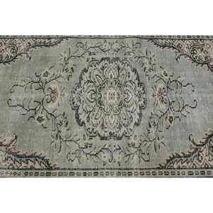 Traditionnel Vert Beige 4.6 X 8.5ft Laine Salon Tapis Aubusson Patchwork Rectangle Turc Tapis Latex pour Couloir Chevet - Product Image 5