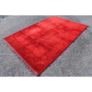 6.6x9.7 ft Vintage Turkish Rug, Large Rug, <b>Red</b> <b>Wool</b> Rug - Product Image 1