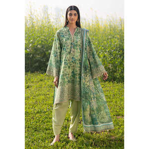 Traje de Muselina Estampado y Bordado de 3 Piezas con Dupatta CL-52637 - Product Image 3