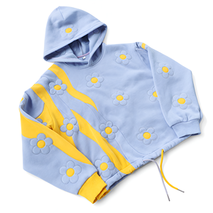 Sweat-shirt à capuche personnalisé à motif floral pour femme, streetwear décontracté, manches longues, vente en gros, OEM, ODM, fournisseur d'usine de vêtements - Product Image 1