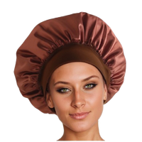 Bonnet en satin de soie unisexe personnalisable, large, doux, réglable et élastique, multicolore, pour la maison/le spa, pour dormir, pour cheveux bouclés